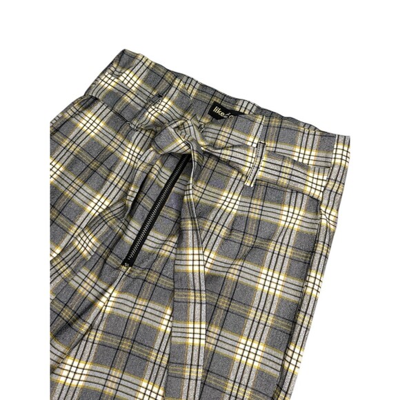 Like An Angel Women’s Belted Front Ankle Trousers Pants Large Plaid Y2K Inspired - Picture 2 of 8